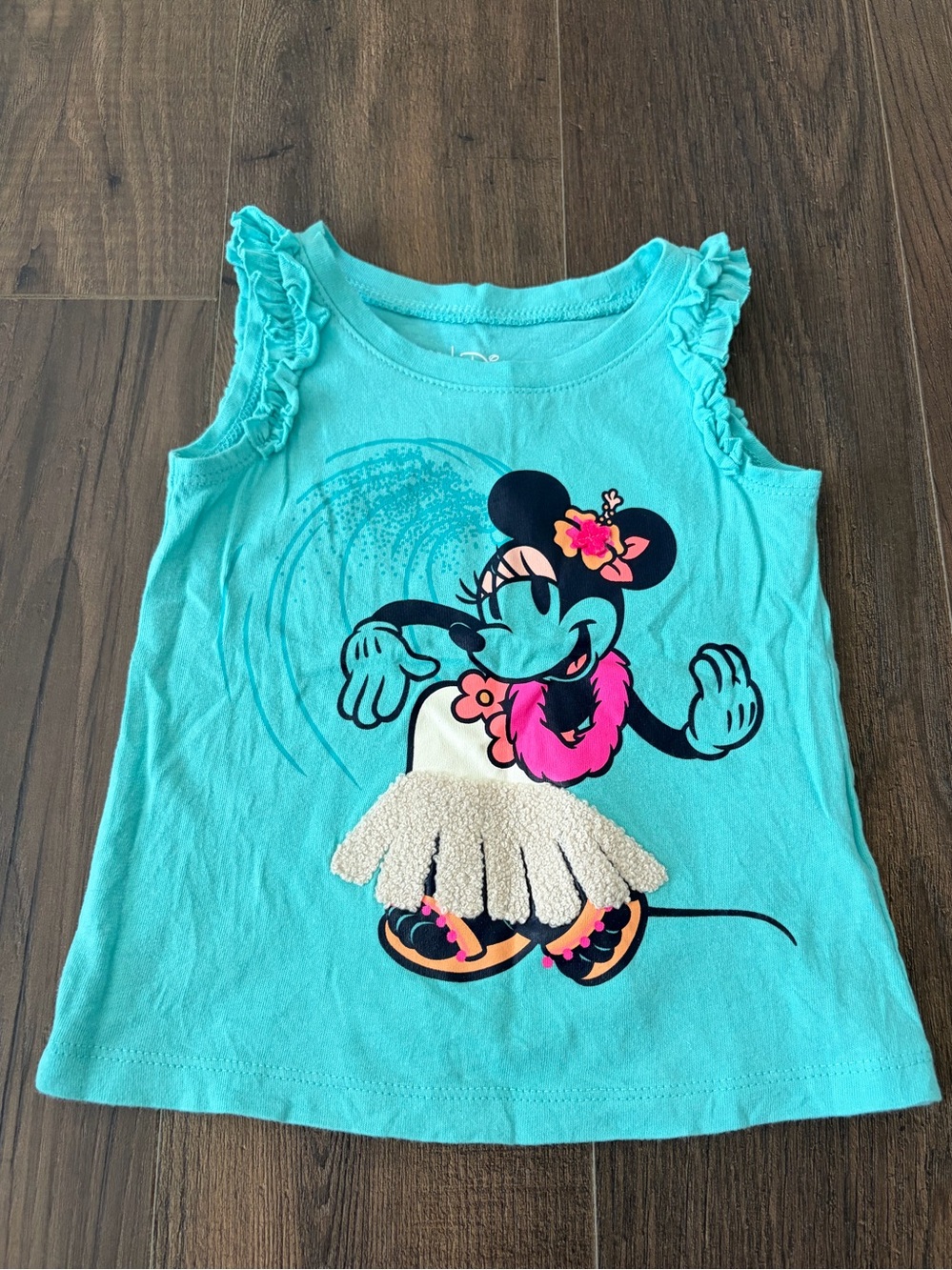 BabyGAP Teal Minnie Mouse Tank with Ruffle Sleeves